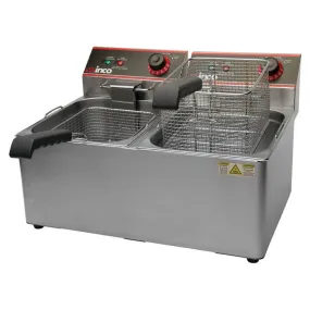 Winco EFT-32 Electric Twin Well Fryer, 32 Lbs Capacity, 120V