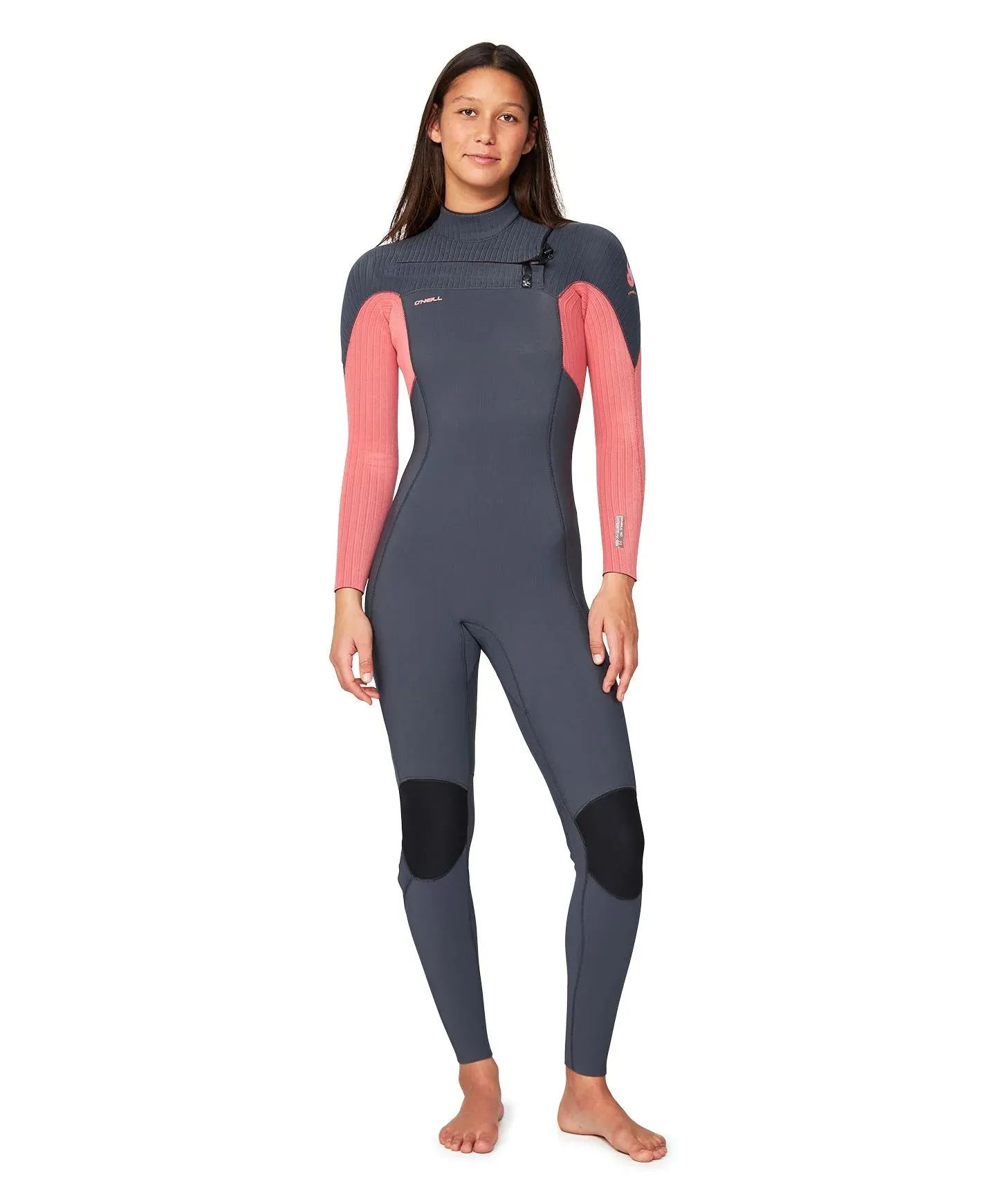 Women's HyperFire 3/2mm Steamer Chest Zip Wetsuit - Coral