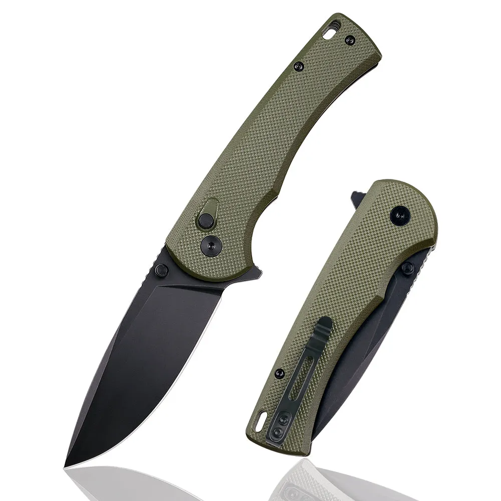 XTOUC 14C28N Blade Folding Pocket Knife G10 Handle Outdoor Camping Knives