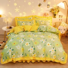 Yellow Floral Bedding Set Collection with Bed Sheet