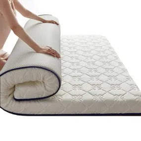 ZFHTAO Japanese Futon Floor Mattress Foldable Tatami Mattress, Roll Up Mattress Tatami Mat, Sleeping Pad for House Guest, Camping, Travel Twin Full Queen, White-Twin